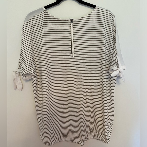 SAMOON pattern t shirt with tie up sleeves - Picture 3 of 4